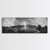 World Map, Globe Horizon, Explorer’s Dream, Canvas Print, Travel Wall Art, Surreal Photography, Study Room Adventure Decor