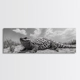 Desert Lizard, Reptile Closeup, Sunbaked Texture, Canvas Print, Wildlife Photography, Bold Wall Art, Southwestern Living Room