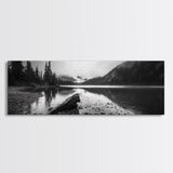 Alpine Lake, Moody Mountains, Foggy Reflection, Canvas Print, Serene Wall Art, Nature Photography, Bedroom Art, Den Decor, Office Decor
