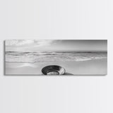 Ocean Bowl, Minimalist Beach, Solitude Shoreline, Canvas Print, Coastal Decor, Neutral Tones, Living Room Art, Bathroom Wall Art