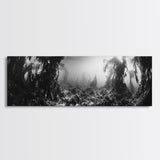Kelp Forest, Underwater Magic, Ocean Depths, Framed Canvas Print, Marine nature photography, Bathroom wall decor, Moody coastal aesthetic