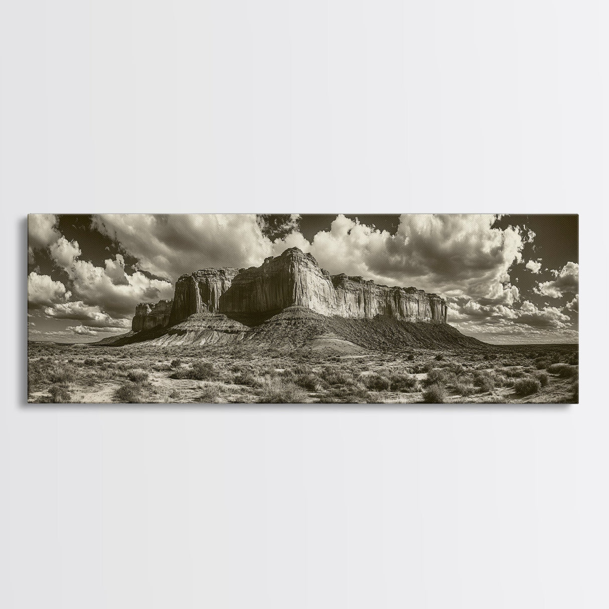 Desert Plateau, Cloudscape Drama, Western Landscape, Large Wall Art, Canvas Print, Rustic Home Decor, Minimalist Nature Art, Office Wall Decor