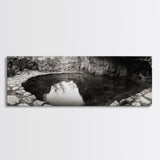 Stone Pool, Quiet Reflection, Nature Photography, Zen Vibes, Framed Canvas Print, Bathroom Wall Art, Rustic Decor, Tranquil Home Accent