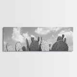 Prickly Pears, Cactus Heaven, Western Sky, Canvas Print, Boho Kitchen Wall Art, Desert Style Decor, Minimalist Black and White