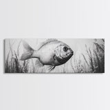 Underwater Fish, Aquatic Life, Marine Habitat, Ocean Depth, Framed Canvas Print, Bathroom Wall Art, Minimalist Nature Art, Sea Creature Decor