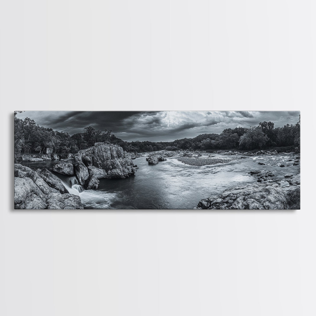 Stormy River Valley, Dramatic Landscape Art, Nature Wall Decor, Framed Canvas Print, Rustic Cabin Decor, Autumn Living Room Artwork