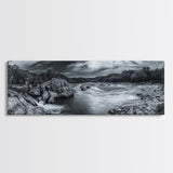 Stormy River Valley, Dramatic Landscape Art, Nature Wall Decor, Framed Canvas Print, Rustic Cabin Decor, Autumn Living Room Artwork