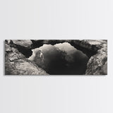 Natural Rock Pool, Moody Water Reflection, Rustic Earth Photography, Canvas Print, Zen Bathroom Wall Art, Minimalist Nature Decor