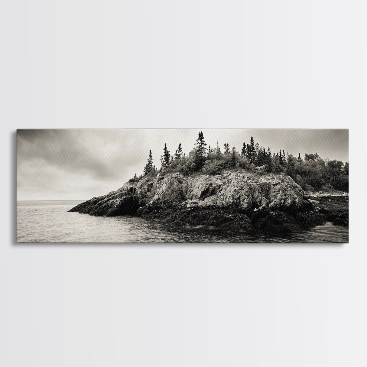 Pine Bluff, Rugged Coast, Northern Landscape, Canvas Print, Wilderness Wall Art, Rustic Decor, Lakehouse Art, Cabin Bedroom Style