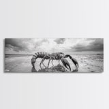 Giant Scorpion Beach, Surreal Creature, Dark Fantasy, Ocean Monster, Framed Canvas Print, Halloween Wall Art, Teen Room Decor, Bedroom Art