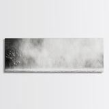 Waterfall Mist Scene, Nature Wall Decor, Canvas Print, Modern Minimalist Art, Neutral Tones, Living Room Wall Art, Black White Landscape