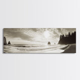 Seaside Cliff Sunset, Pacific Coast View, Canvas Print, Coastal Living Room Art, Modern Neutral Decor, Ocean Landscape Photography