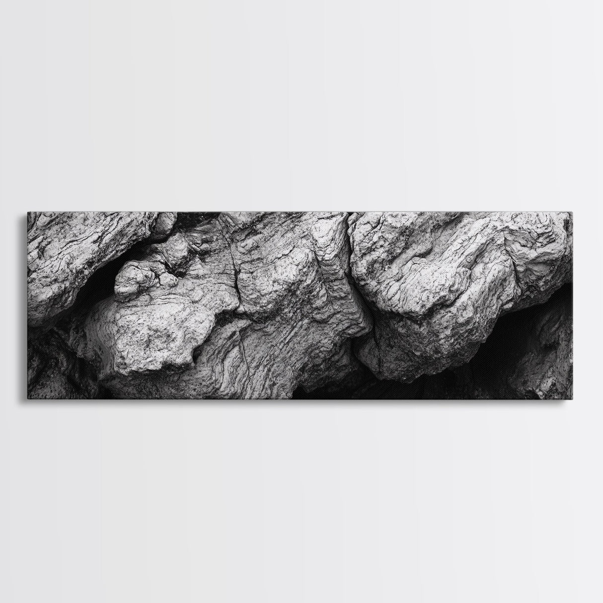 Textured Rock, Earth Tones, Natural Abstract, Framed Canvas Print, modern rustic decor, living room wall art, organic texture, neutral tones