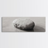 Smooth Beach Rock, Minimal Seascape, Zen Coastal Decor, Tranquil Framed Canvas Print, Modern Spa or Bedroom Wall Art