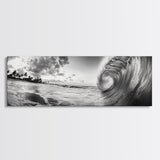 Barrel Wave Curl, Surfer's Dream, Ocean Power, Framed Canvas Print, Coastal Wall Art, Beach House Decor, Surf Photography