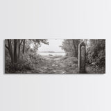 Forest Edge Trail, Nature Path Print, Sepia Photography, Cozy Autumn Vibes, Canvas Print, Entryway or Hallway Wall Art