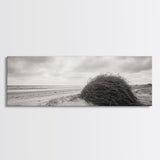 Windswept Dunes, Coastal Brush, Tumbleweed Form, Beach Nature, Framed Canvas Print, Fall Wall Art, Rustic Decor, Neutral Bedroom Style