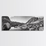 Mountain Stream, Rocky Path, Alpine Beauty, Wilderness Escape, Canvas Print, Cabin Wall Art, Nature Photography, Adventure Home Vibe