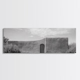 Desert Adobe, Minimal Wall, Architecture Photography, Black and White Art, Framed Canvas Print, Southwestern Decor, Entryway Wall Art