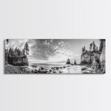 Rocky Coastal Trees, Forest Meets Ocean, Seaside Cliff View, Canvas Print, Nature Inspired Wall Art, Rustic Cabin or Beach House Decor