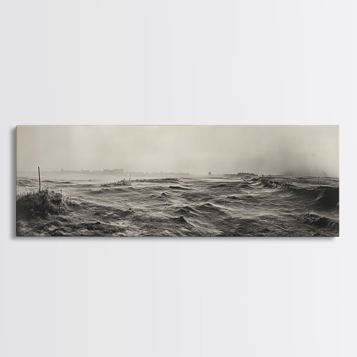 Windy Field, Dust Storm, Desert Mist, Dystopian Vibes, Canvas Print, Fall Office Wall Art, Moody Landscape Photography, Earth Tones