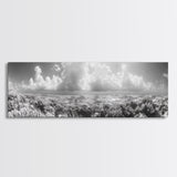 Coral Reef, Ocean Horizon, Cloudscape, Canvas Print, Underwater Nature Photography, Bathroom Wall Art, Marine Coastal Decor