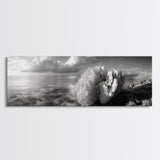 Sea Coral, Calm Ocean, Reef Textures, Framed Canvas Print, Coastal Bathroom Art, Monochrome Ocean Decor, Nature Photography Accent