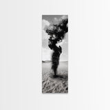 Smoke Storm, Desert Vortex, Abstract Motion, Surreal Art, Framed Canvas Print, Black and White Wall Art, Modern Office Decor, Dark Aesthetic