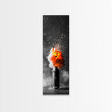 Fire Burst, Orange Explosion, Energy Impact, Fiery Blast, Framed Canvas Print, Abstract Modern Art, Gamer Room Decor, Bold Statement Piece