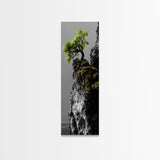 Tree of Life, Cliff Growth, Resilience Symbol, Nature Power, Framed Canvas Print, motivational office art, surreal landscape decor