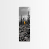 Lone Sprout, Forest Renewal, Emotional Nature Scene, Moody Landscape Art, Framed Canvas Print, Autumn Wall Decor, Rustic Nature Style