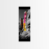 Cliff Dwelling Art, Ancient Ruins Style, Colorful Boho Home Decor, Framed Canvas Print, Southwestern Living Room Wall Art, Hallway Wall Art