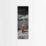 Wild Serval, Desert Cat, Savannah Wildlife, Majestic Predator, Framed Canvas Print, Safari Theme Living Room Wall Art, Modern Nature Decor