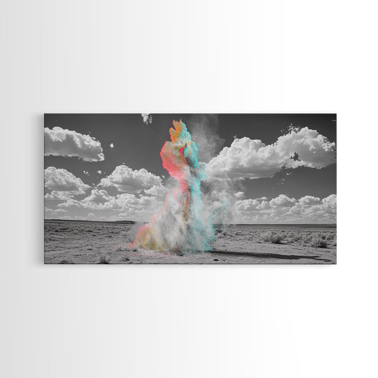 Desert Dust, Color Cloud, Abstract Sky, Surreal Art, Framed Canvas Print, Creative Studio Wall Decor, Whimsical Wall Art, Unique Design