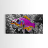 Neon Fish, Vibrant Sea Life, Underwater Wall Art, Ocean Fantasy, Framed Canvas Print, Kids Room Decor, Tropical Pop Art, Bold Colors