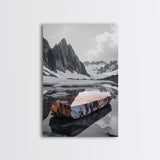 Glacial Rock, Abstract Ice Reflection, Surreal Landscape, Canvas Print, Nature Photography, Minimalist Winter Wall Art, Modern Decor