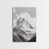 Matterhorn Majesty, Iconic Summit, Black and White Mountain, Canvas Print, Office Wall Art, Minimalist Photography, Modern Decor
