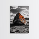 Red Rock, Sunset Boulders, Wild West Plains, Canvas Print, Desert Landscape Art, Living Room Wall Decor, Nature Photography