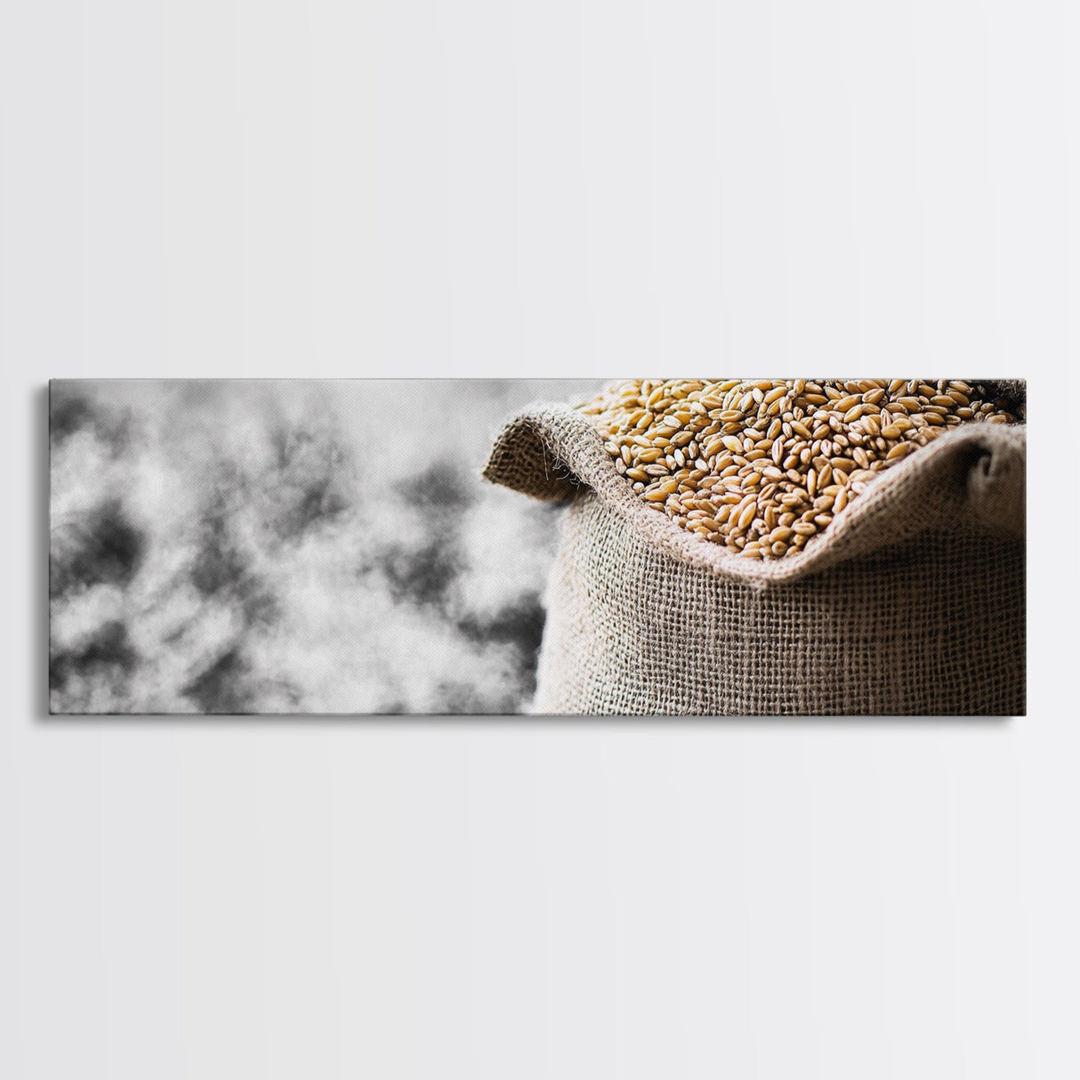 Sack of Grain, Rustic Harvest Scene, Farmhouse Kitchen Art, Framed Canvas Print, Country Style, Kitchen Wall Art, Rustic Decor