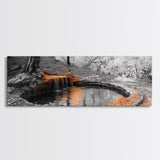 Forest Pool, Hidden Waterfall, Tranquil Woods, Canvas Print, calming rustic wall art, woodland decor, nature retreat artwork