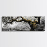 Twisted Oak, Mossy Branches, Forest Giant, Canvas Print, enchanted woodland art, fantasy living room decor, fairytale vibe