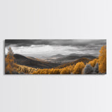 Fall Hills, Autumn Forest, Moody Landscape, Rolling Mountains, Framed Canvas Print, Cabin Wall Art, Nature Photography, Cozy Home Decor