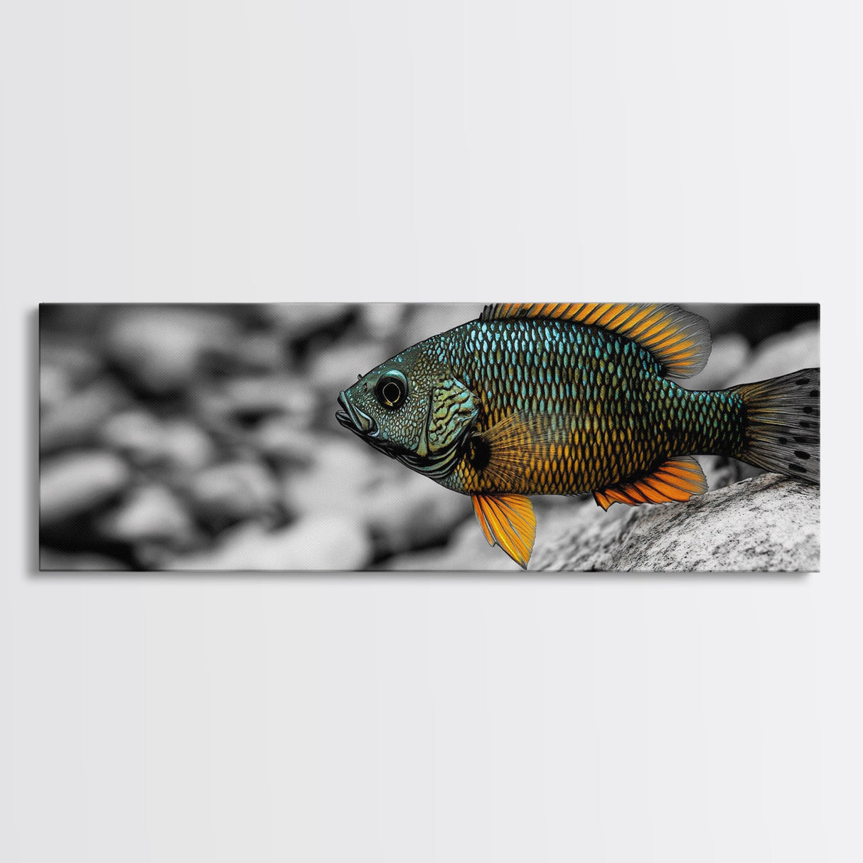 Colorful Fish Closeup, Underwater Art, Nature Photography, Canvas Print, Coastal Bathroom Decor, Vibrant Marine Life Wall Art