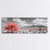 Vibrant Pink Tree, Desert Botanical Landscape, Bold Nature Art, Framed Canvas Print, Modern Wall Decor, Southwest Bedroom Statement