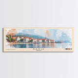 Banje, Croatia Watercolor Print, Vacation Gift, Croatia Wall Art, Beach Painting, Beach Decor, Large Wall Art, Wood Frame Art