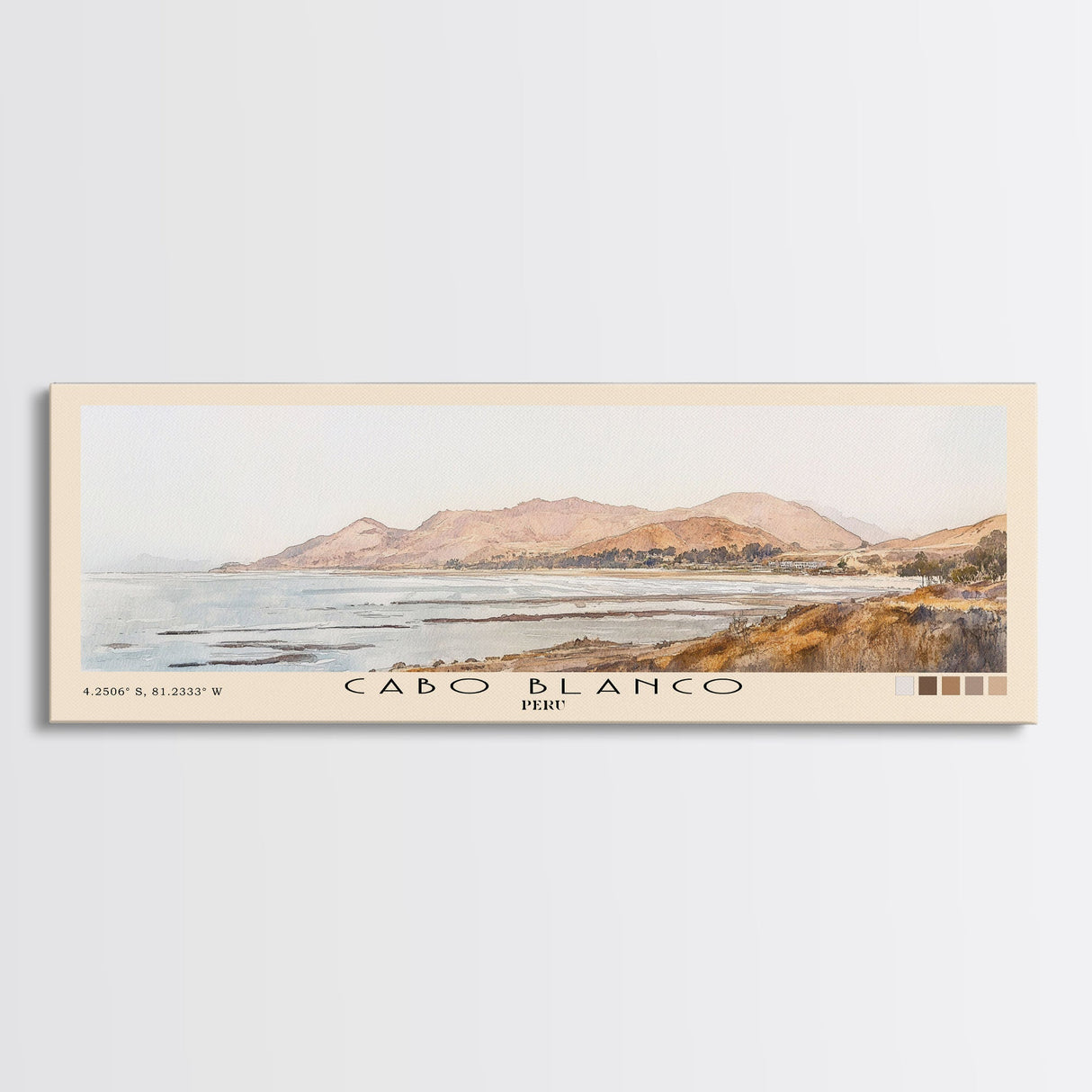 Cabo Blanco, Peru Watercolor Beach Print, Vacation Gift, Peru Wall Art, Beach Painting, Beach Decor, Beach Painting