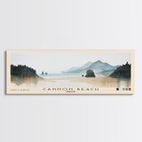 Cannon Beach, Oregon Watercolor Beach Print, Vacation Gift, Oregon Wall Art, Framed Canvas Print, Framed Beach Painting