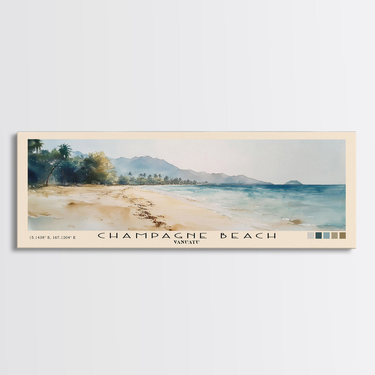 Champagne Beach, Vanuatu Watercolor Print, Vacation Gift, Vanuatu Wall Art, Beach Painting, Beach Decor, Beach Or Lakehouse Art