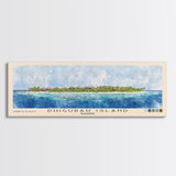 Dhigurah Island, Maldives Watercolor Print, Vacation Gift, Maldives Wall Art, Beach Painting, Beach Decor, Large Wall Art, Wood Frame Art