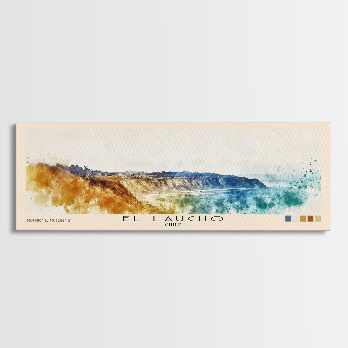 El Laucho, Chile Watercolor Print, Vacation Gift, Chile Wall Art, Beach Painting, Beach Decor, Large Wall Art, Wood Frame Art